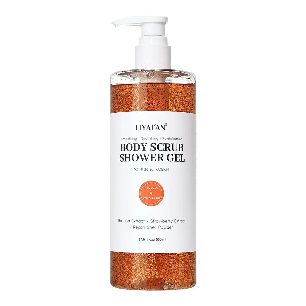 2-in-1 Scrub Shower Gel – Turmeric, Kojic Acid & 10 Fruity Scents Peaceful Pleasures Health and Wellness BANANA STRAWBERRY China Mainland 500ml