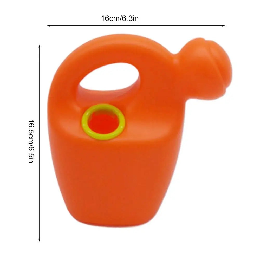 Kids Watering Can Portable Lightweight With Comfortable Handle Water Play Toy For Bath Beach Pool Courtyard Outdoor Toddler Peaceful Pleasures Health and Wellness Orange