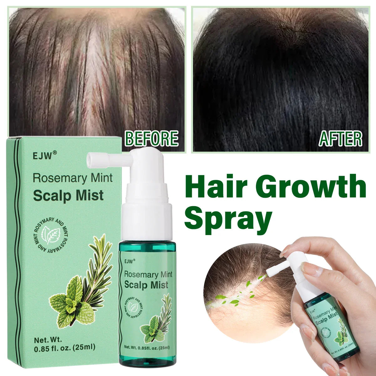 Rosemary Scalp Scrub Shampoo & Hair Growth Serum Spray