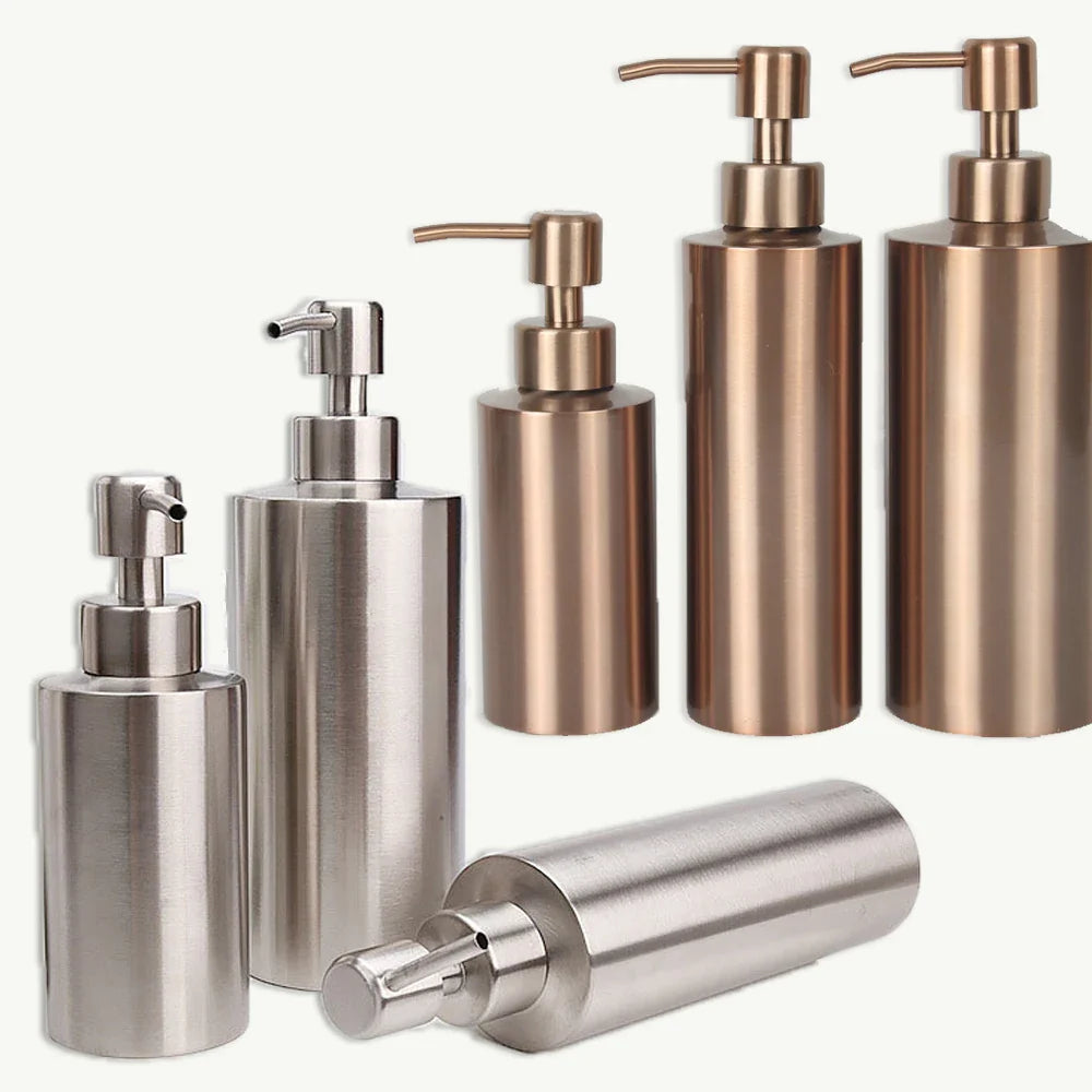304 Stainless Steel Soap Dispenser – Silver & Rose Gold | 250–550ml