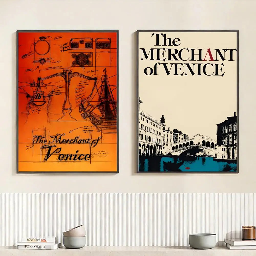 Drama T-The Merchant of Venice Poster HD Self Adhesive Waterproof Wall Art Ideal for Home Office Dorm Bedroom Great Gift Peaceful Pleasures Health and Wellness