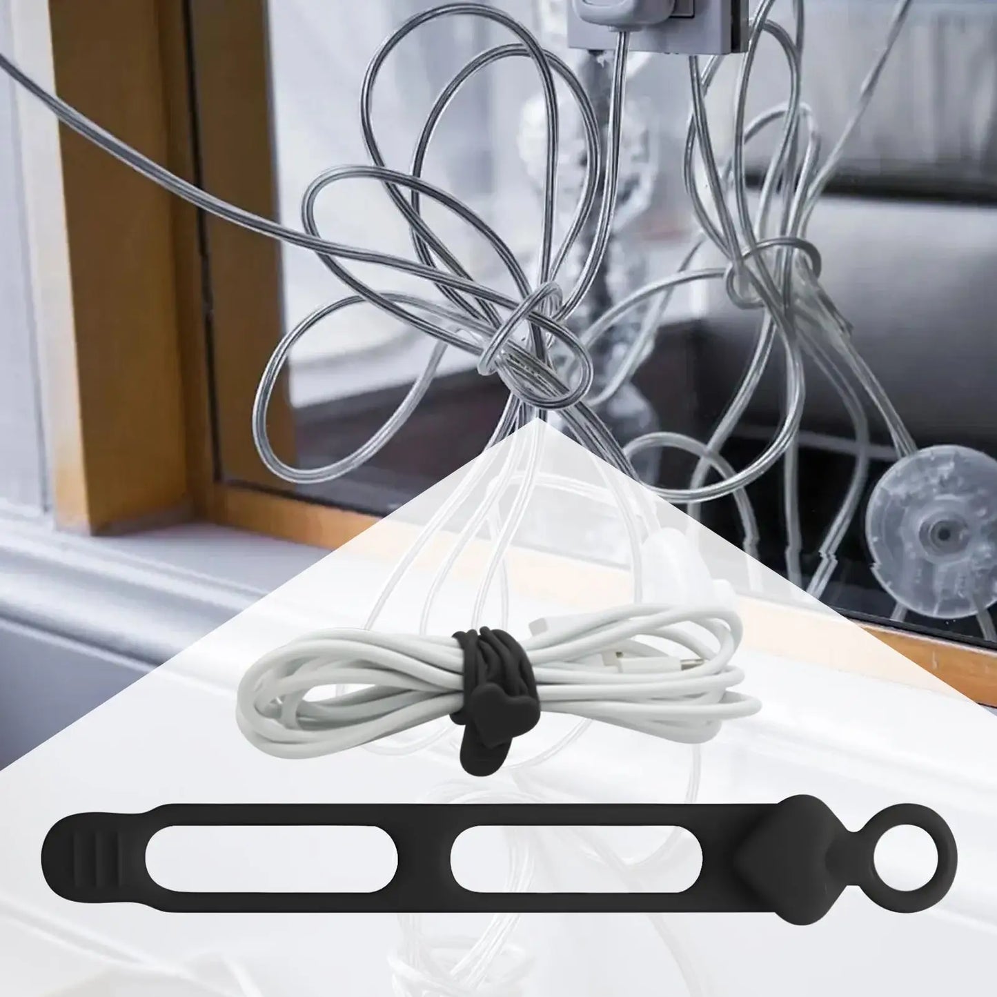 Reusable Silicone Cable Ties Cord Organizer – 10 Pack