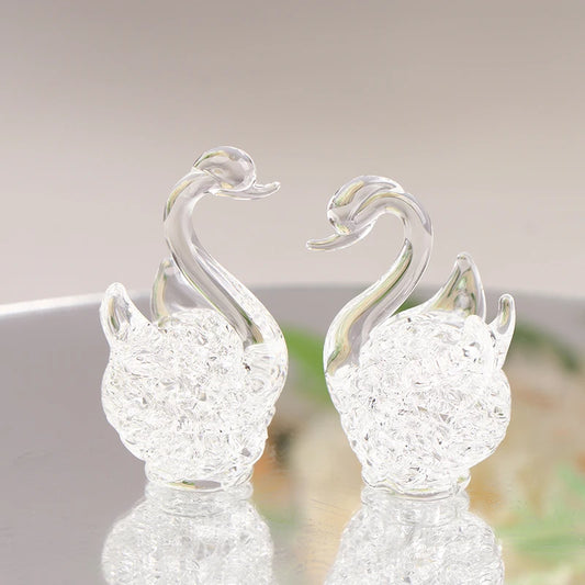 Crystal Swan Figurine Glass Ornament | Home Decor & Gift Crystal Figurine Peaceful Pleasures Health and Wellness
