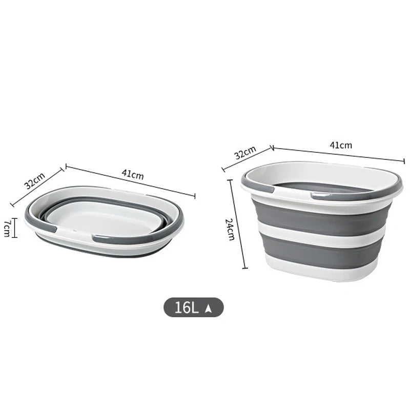16L Collapsible Mop Bucket – Foldable Portable Wash Basin