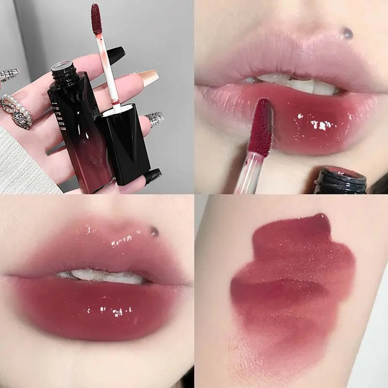 Jelly Lip Gloss Mirror Glaze | Moisturizing Nude & Berry Tint