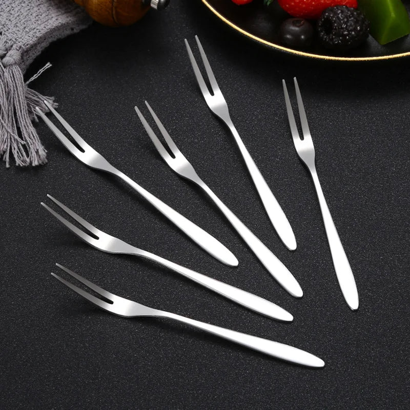 Kitchen Tools 304 stainless steel manual Fruit watermelon cube cutter slicer and 6 pieces stainless steel two teeth fruit fork Peaceful Pleasures Health and Wellness 6PCS