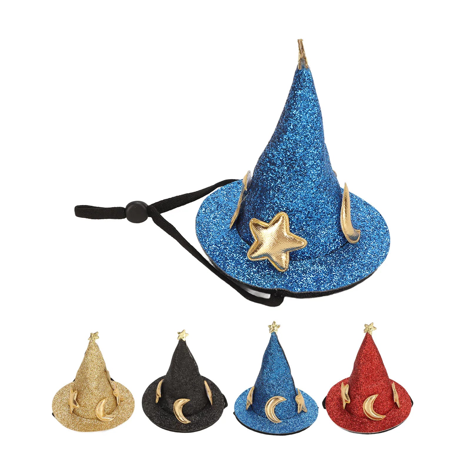 Hamster Hat Moon Star Pattern Hook and Loop Small Animal Top Hat Photo Prop Adjustable Chin Strap for Rabbits for Chinchillas Peaceful Pleasures Health and Wellness
