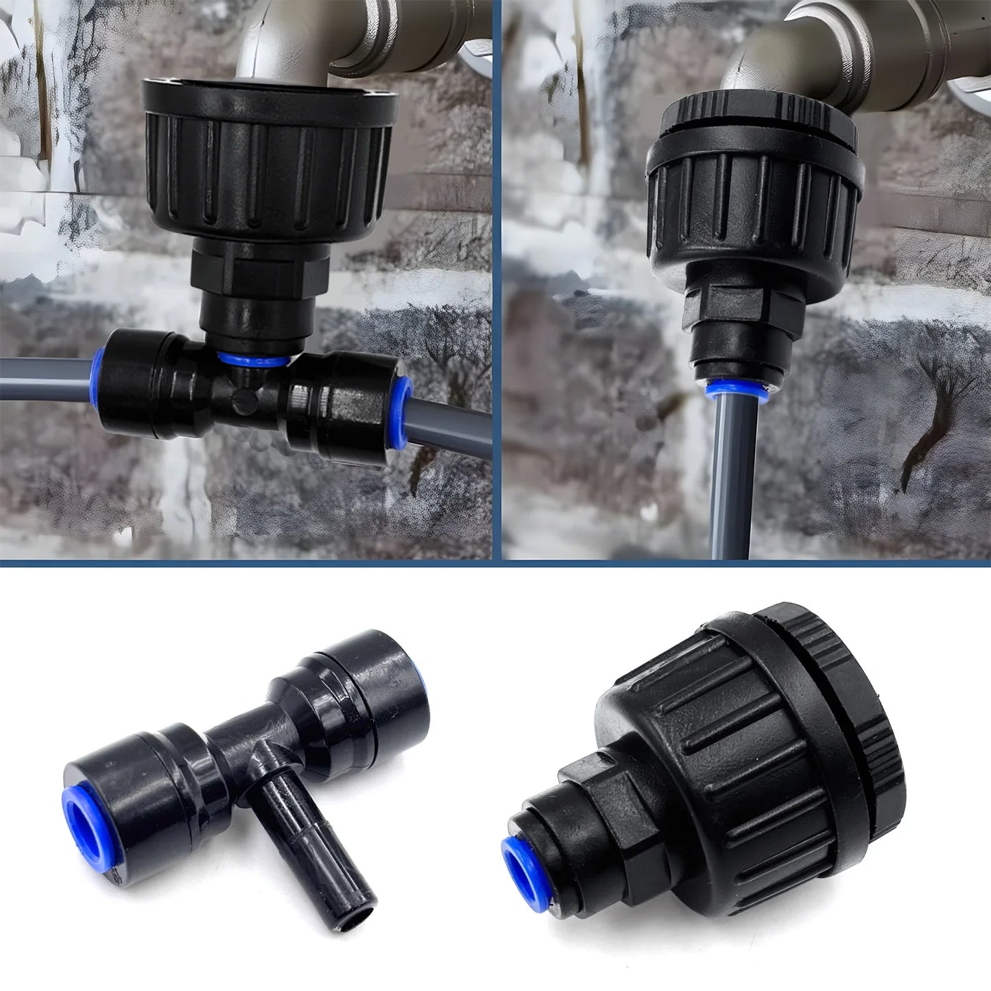 Garden Irrigation Watering Kit 6mm Quick Push Slip Lock 1/4" Outdoor Drip Sprayer 8-hole Dripper with Stake Adjustable Sprinkler Peaceful Pleasures Health and Wellness