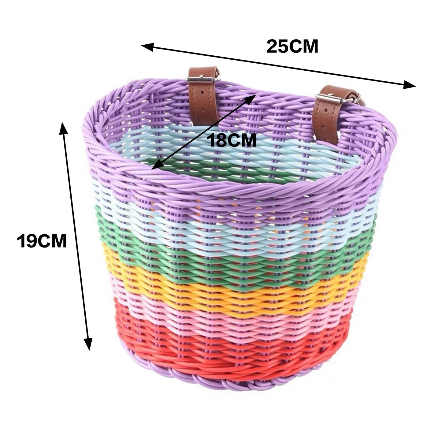 Kid Front Handlebar Bike Basket Vintage Rainbow Color Front Bicycle Basket Suitable for Most Type of Bikes Peaceful Pleasures Health and Wellness