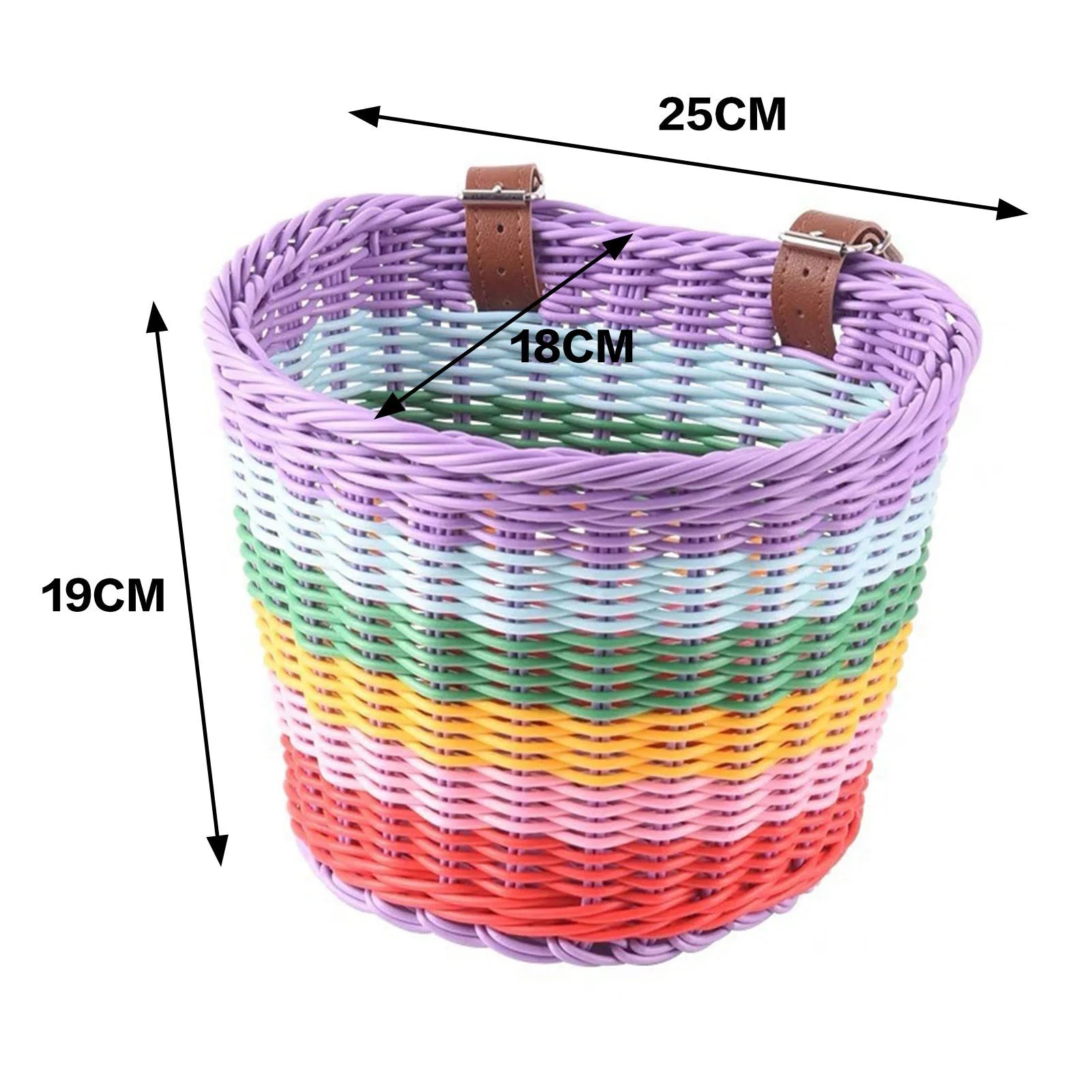 Kid Front Handlebar Bike Basket Vintage Rainbow Color Front Bicycle Basket Suitable for Most Type of Bikes Peaceful Pleasures Health and Wellness