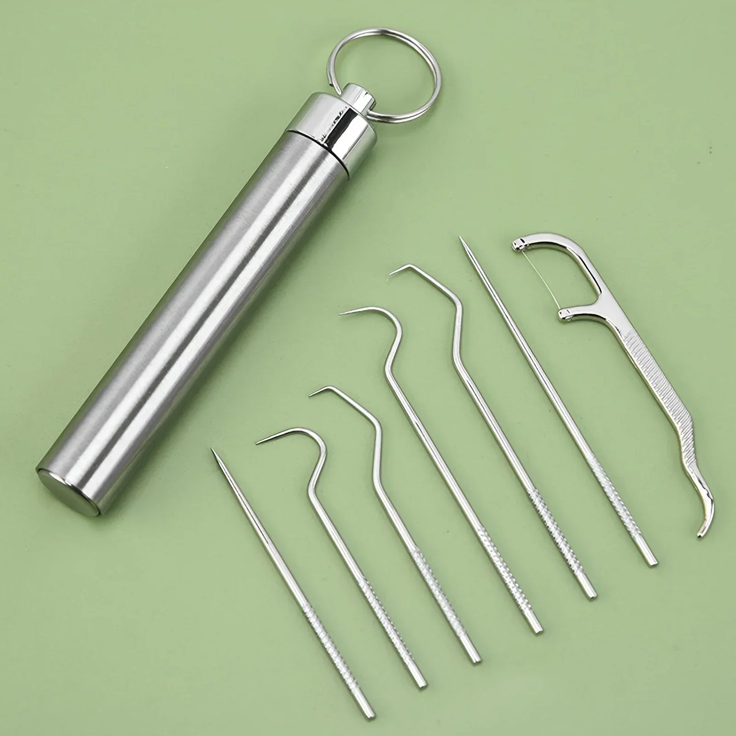 Stainless Steel Toothpick Set Reusable Toothpicks Tooth Flossing Tartar Removal Tool Portable Teeth Cleaner for Tooth Oral Clean Peaceful Pleasures Health and Wellness