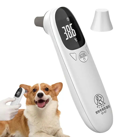 Non-Contact Digital Pet Ear Thermometer for Dogs & Cats Pet Ear Thermometer Peaceful Pleasures Health and Wellness White