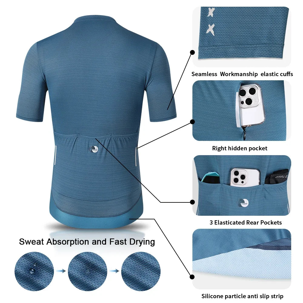 X-TIGER Men's Cycling Jersey Short Sleeve SPF 50 MTB Road Bike
