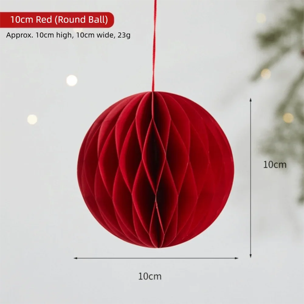 Red Honeycomb Paper Hanging Decoration with Tassel | New Year