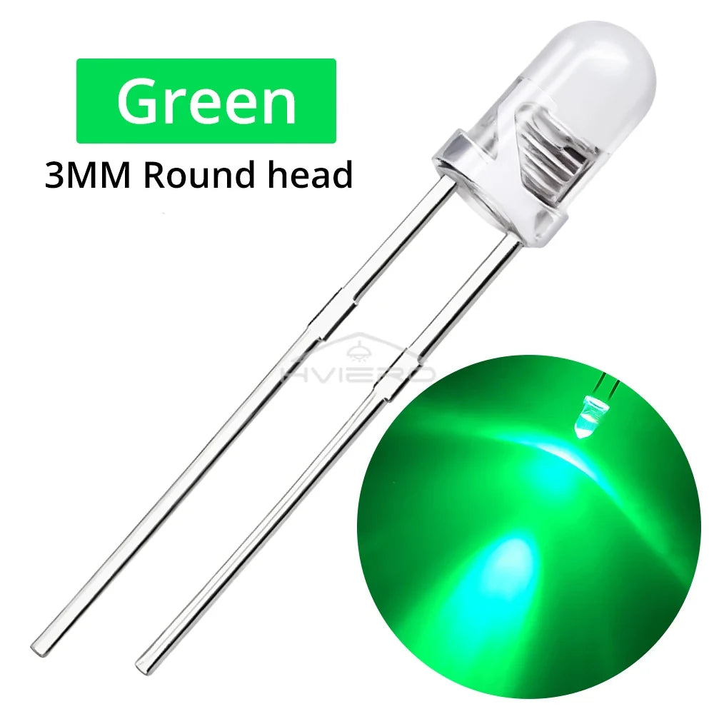 3mm LED Diode Assortment Kit 500/1000pcs – Multi-Color DIY