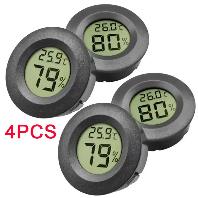 4-Pack LCD Digital Thermometer & Hygrometer | Indoor Temp Gauge