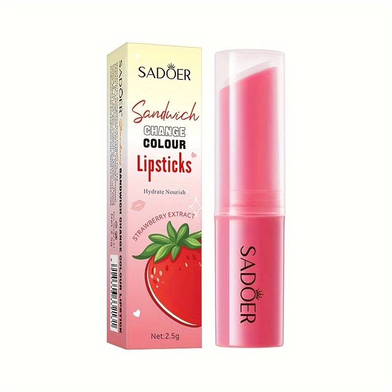 Strawberry-Filled Temperature-Changing Moisturizing Lip Balm 2.5g Peaceful Pleasures Health and Wellness 1Pc