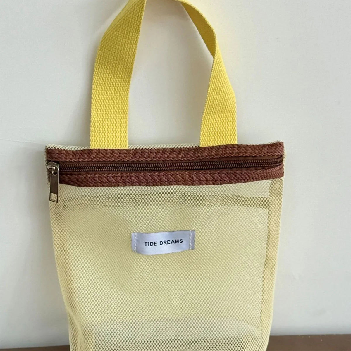 1Pcs Mesh Makeup Toiletry Storage Bags Handbags Portable Travel Washing Body Shower Tools Organizer Cosmetic Organizer Pouch Peaceful Pleasures Health and Wellness Yellow