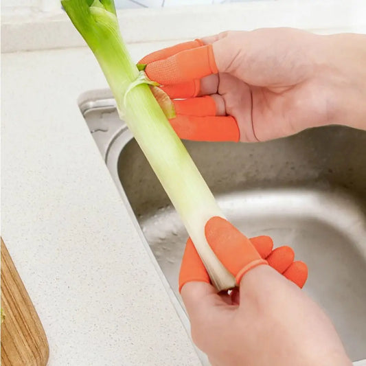 100pcs Wear Resistant Rubber Finger Cover Disposable Soft Latex Finger Cots Anti-Static Orange Fingertips Protector Peaceful Pleasures Health and Wellness