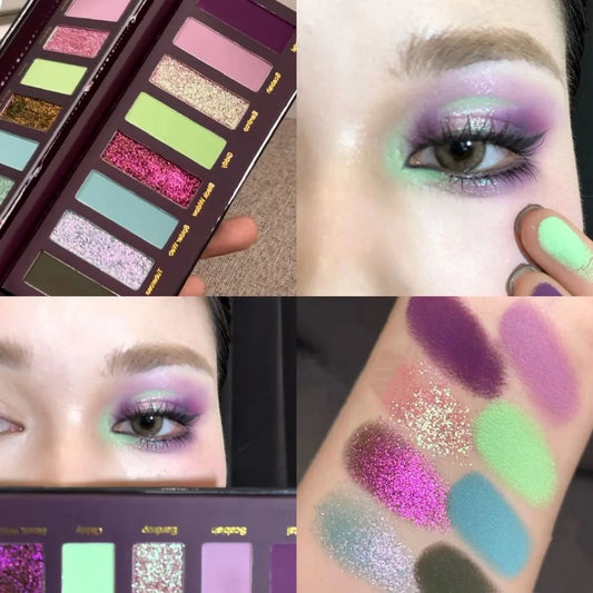 8-Color Smoked Green Eyeshadow Palette | Glitter & Metallic Eyeshadow Palette Peaceful Pleasures Health and Wellness