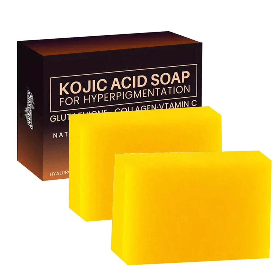 Kojic Acid Brightening Soap Bar 100g – Handmade with Vitamin C, Glutathione & Collagen for Dark Spots, Face & Body Peaceful Pleasures Health and Wellness 100g X2
