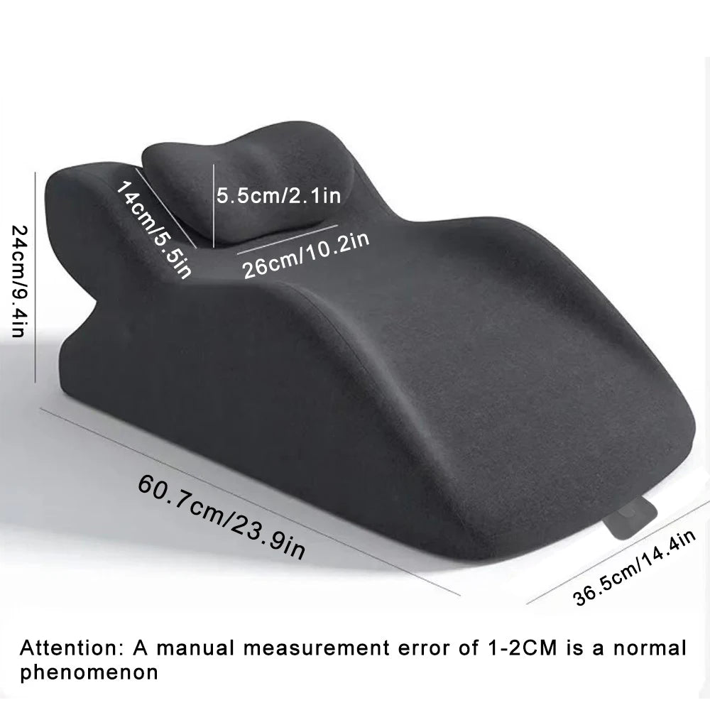Large Bed Multifunctional Ergonomic Wedge Pillow with New Prone Position for Reading Unique Curved Design with Washable Cover Peaceful Pleasures Health and Wellness