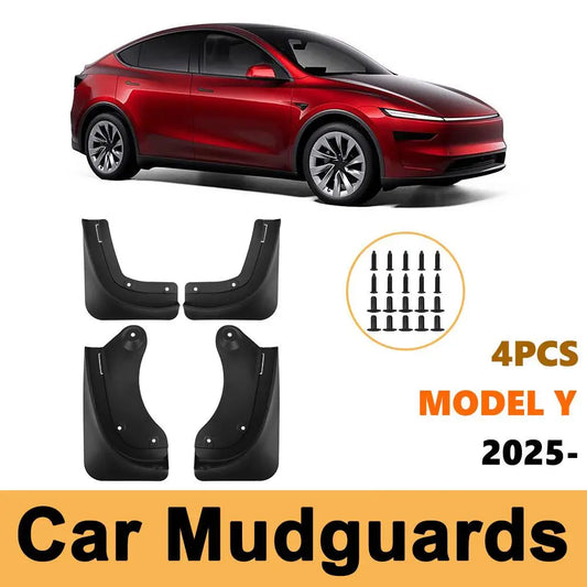 Car Mudguards for Tesla Model Y Juniper 2025 Splash Guards Fender No Drilling No Tape All Weather Mudflaps Accessories Peaceful Pleasures Health and Wellness