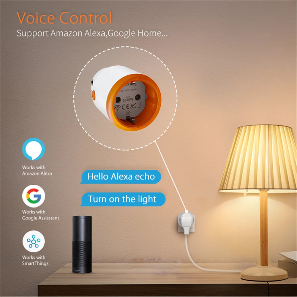 Tuya Zigbee 3.0 Smart Powe Plug EU 16A Outlet Socket Child Lock Smart Life Remote Control Work for Homekit Alexa Google Home Peaceful Pleasures Health and Wellness