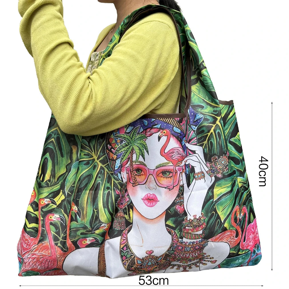 Large Foldable Reusable Nylon Shopping Bag – Travel Tote