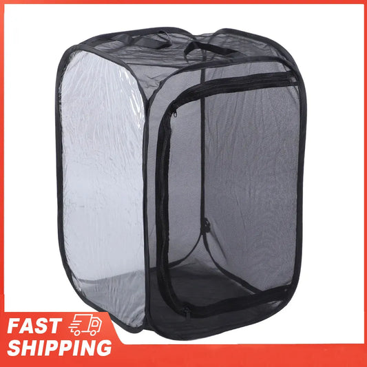 Black Collapsible Foldable Ventilated Insect Light Transmission Mesh Peaceful Pleasures Health and Wellness