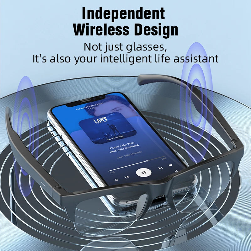 Smart Glasses Photochromic Bluetooth Wireless Hands-Free Communication Audio Touch Control Multifunctional Outdoors Glasses New Peaceful Pleasures Health and Wellness