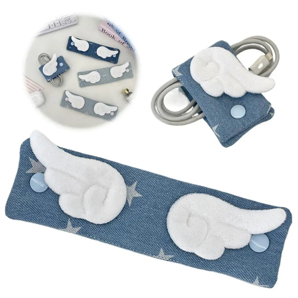 Fabric Cable Organizer Cord Wrap Tie – USB, Charger & Headphones