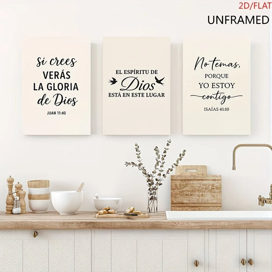 3-Piece Religious Birds & Nature Canvas Wall Art Print Set Canvas Wall Art Set Peaceful Pleasures Health and Wellness G4641-3pcs 30x40cm Unframed