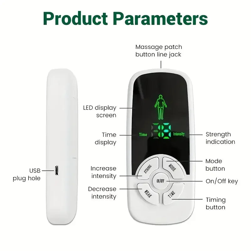 Ems-Tens-Massage Massager, 3-in-1 Nerve and Muscle Electrical Stimulation Device, Meridian Massage Equipment. Comes with 1 Main Unit + 6 Massage Pads. 6 Modes to Choose from + 15 Intensity Levels. A Multifunctional Massager S Peaceful Pleasures Health and Wellness