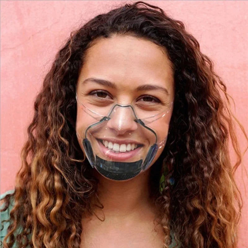 Transparent Protective Face Shield Mask Reusable Adult Plastic Mouth