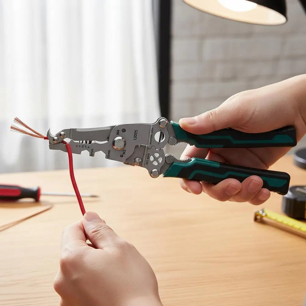 Foldable Wire Stripper Pliers Electrician Special Cable Cutter Crimping Pliers Wire Splitting Stripping Cutting Hand Tools Peaceful Pleasures Health and Wellness