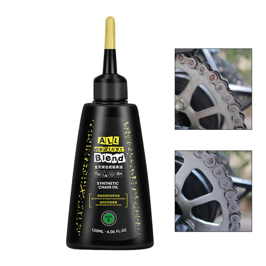120ML Chain Oil Bicycle Road Mountain Dry Wet Anti Corrosion and Anti Rust Lubricating Oil Synthetic Mountain Cycle Chain Oil Peaceful Pleasures Health and Wellness