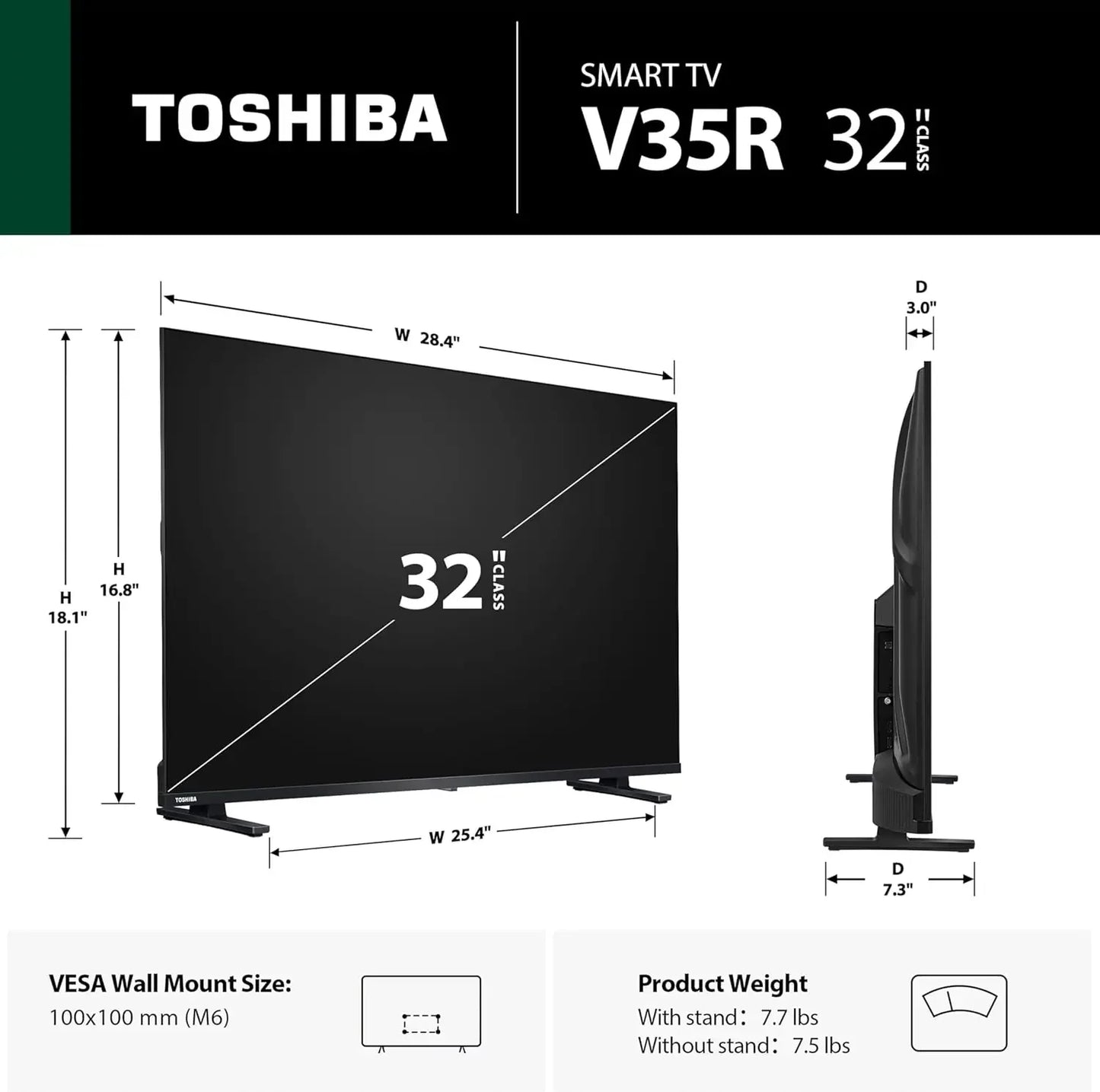 32-Inch V35 LED FHD Smart TV with Alexa Voice Remote Peaceful Pleasures Health and Wellness