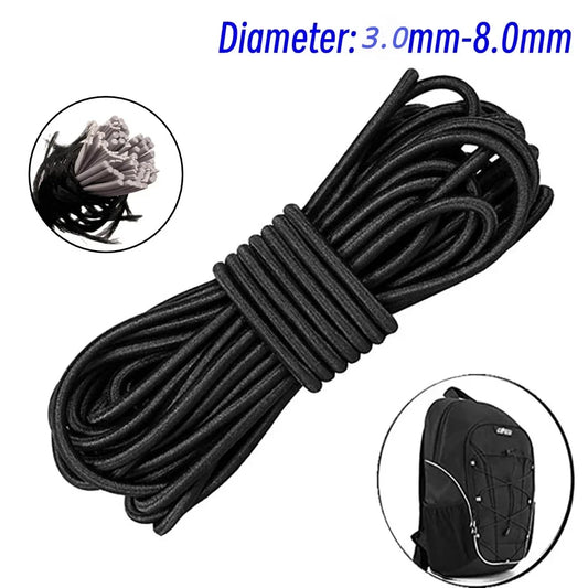 3mm/4mm/5mm/6mm/8mm Elastics Rope Elastic Cord Sewing Elastic Band Apparel Accessories Black Tent High Quality Belt Clothing Sew Peaceful Pleasures Health and Wellness