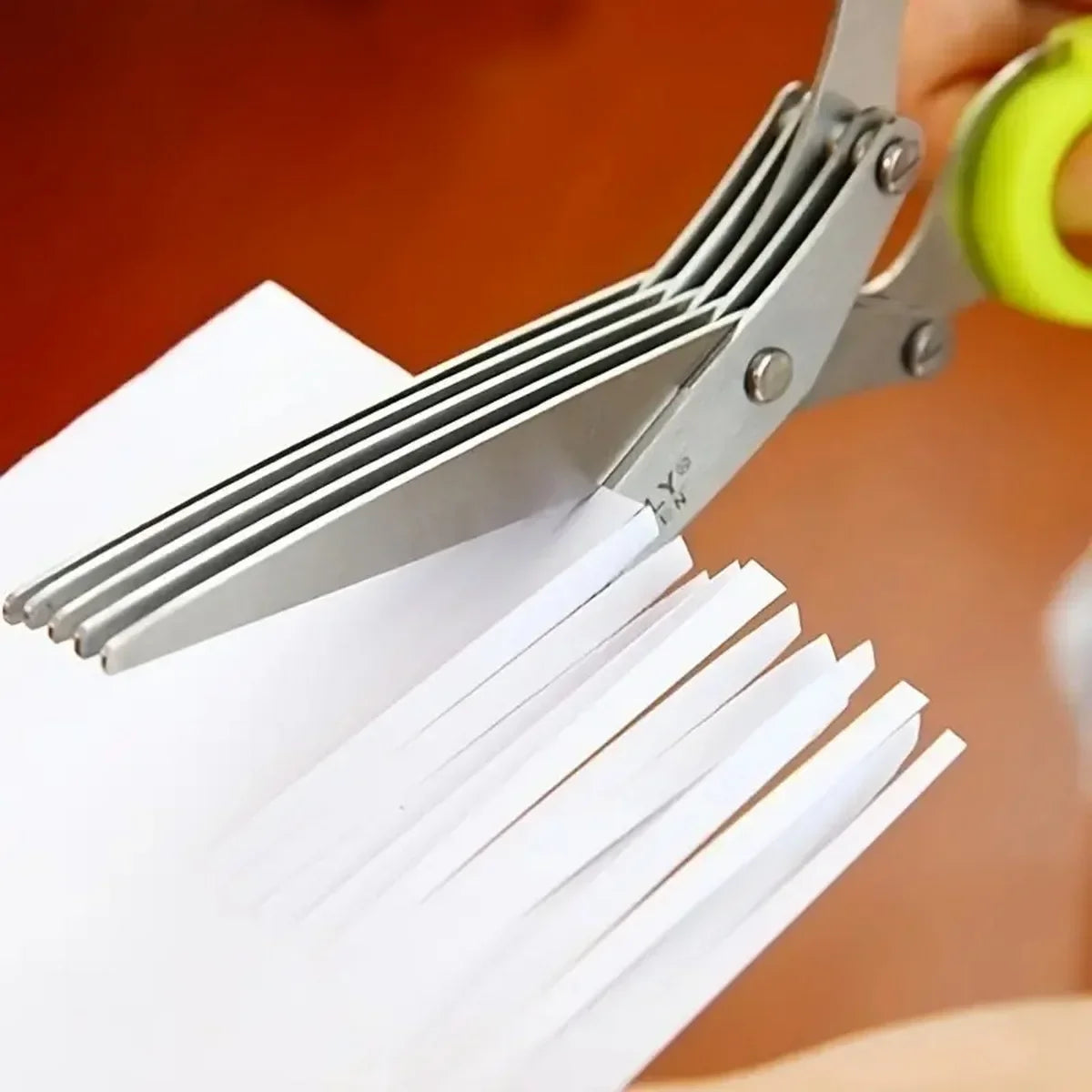 3-Layer Stainless Steel Herb Scissors | Multi-Blade Cutter