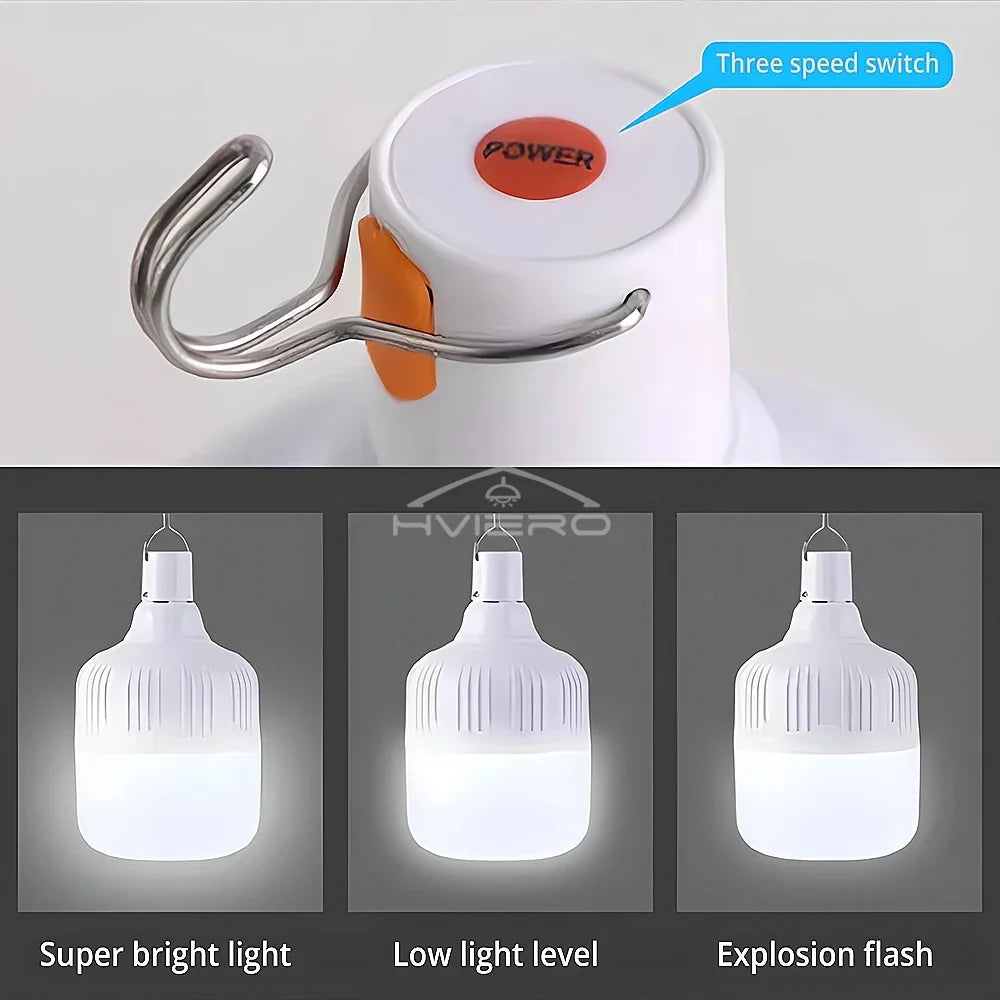 USB Rechargeable LED Camping Bulb | Portable Hanging Tent Lamp
