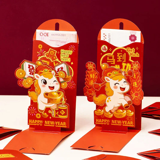 2026 Year of Horse Red Envelopes – 3D Hongbao Lucky Pockets Festive Gift Envelope Oasis Select