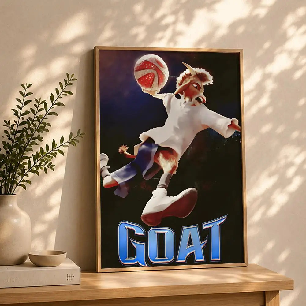 Movie-Goat Poster HD Self Adhesive Waterproof Wall Art Ideal for Home Office Dorm Bedroom Great Gift Peaceful Pleasures Health and Wellness White6 50X70cmNoframe