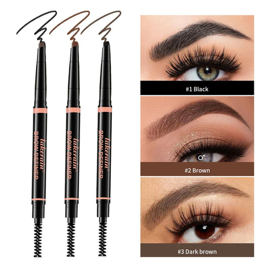 Lakerain 2-in-1 Waterproof Eyebrow Pencil & Brush – 3 Shades Eyebrow Pencil Oasis Select