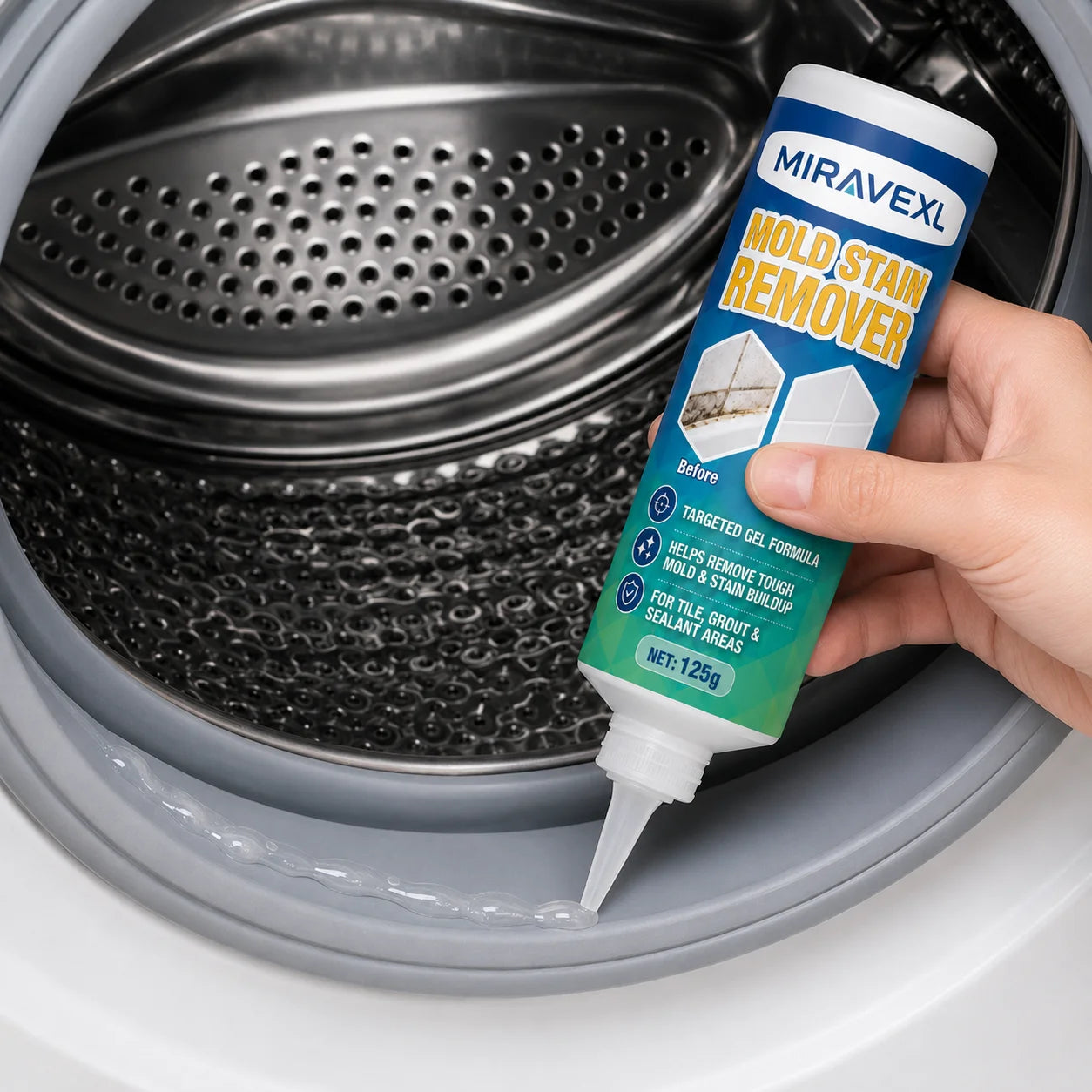 Mold Stain Remover Gel Washing Machine Cleaner for Bathroom Tile Grout Sink Fridge Kitchen Home Stain Cleaning Gel Peaceful Pleasures Health and Wellness