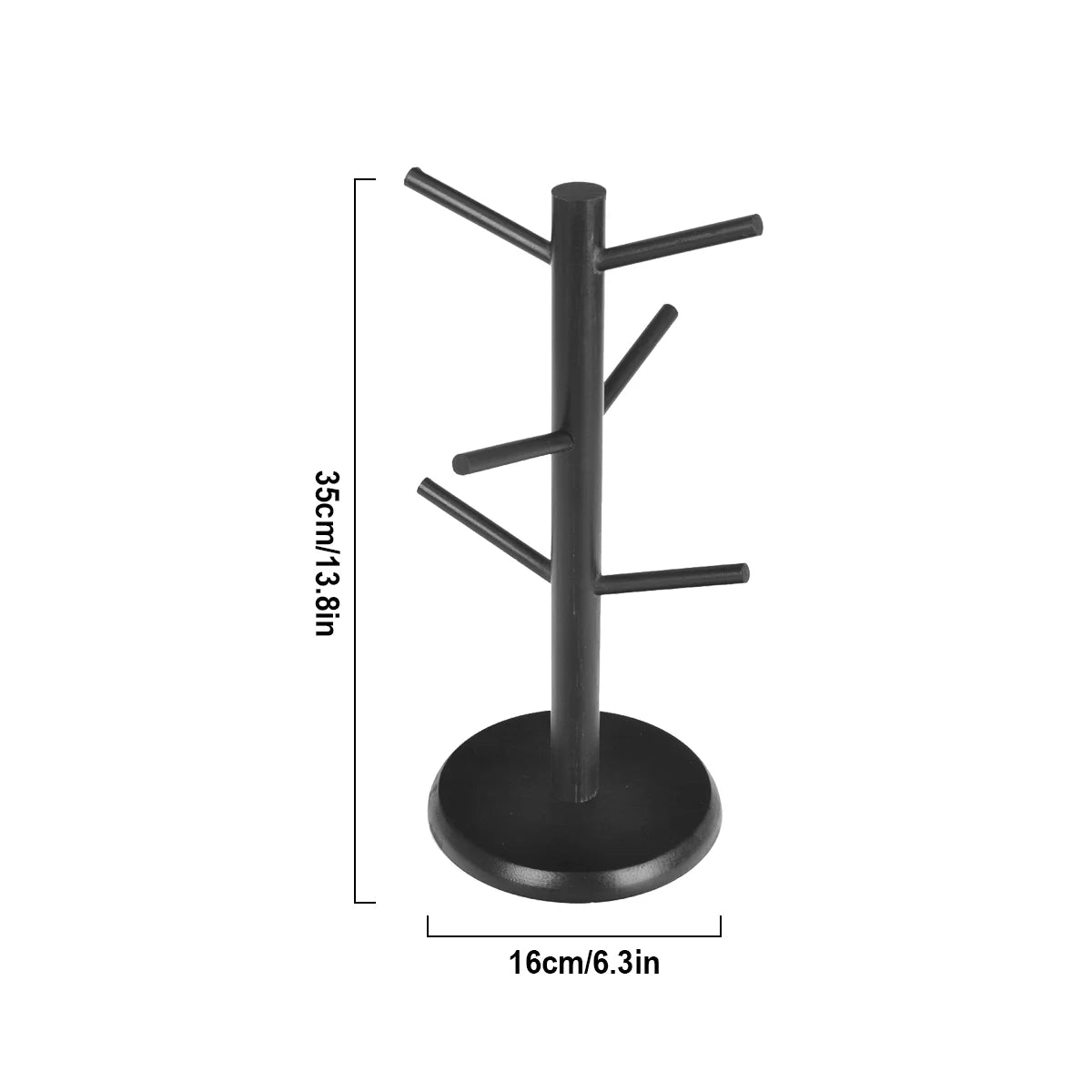 Bamboo Mug Tree Stand, Space-Saving Cup Holder, Durable, Organize Your Favorite Coffee Mugs, Perfect for Any Kitchen Countertop Peaceful Pleasures Health and Wellness