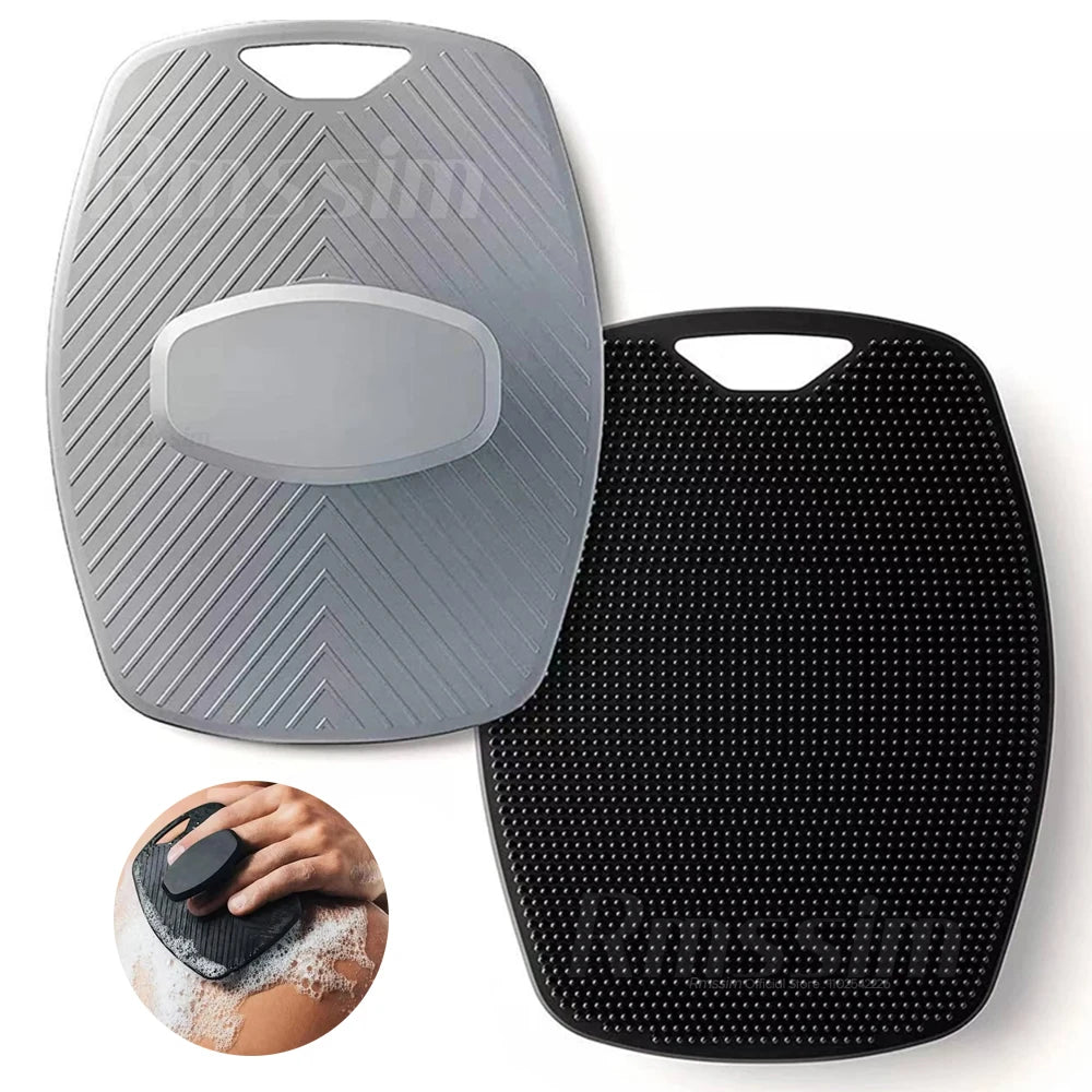 Silicone Body Scrubber Bath Wash Brush Exfoliating Loofah Body Brush Shower Face Scrubber Handle Wet & Dry Brushing for Man Wom Peaceful Pleasures Health and Wellness