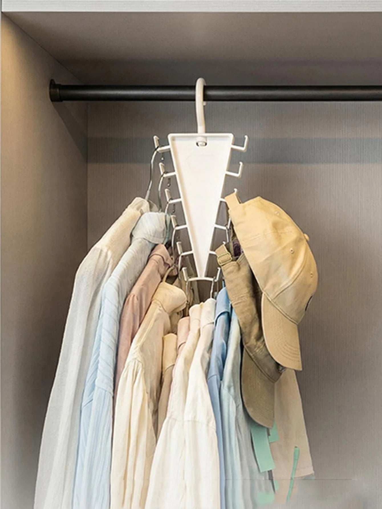 1Pcs V-shaped Storage Hanger 360° Rotating Clothes Hanger Hook Wardrobe Clothing Shelf Storage Hooksoom Organizer Hook Peaceful Pleasures Health and Wellness
