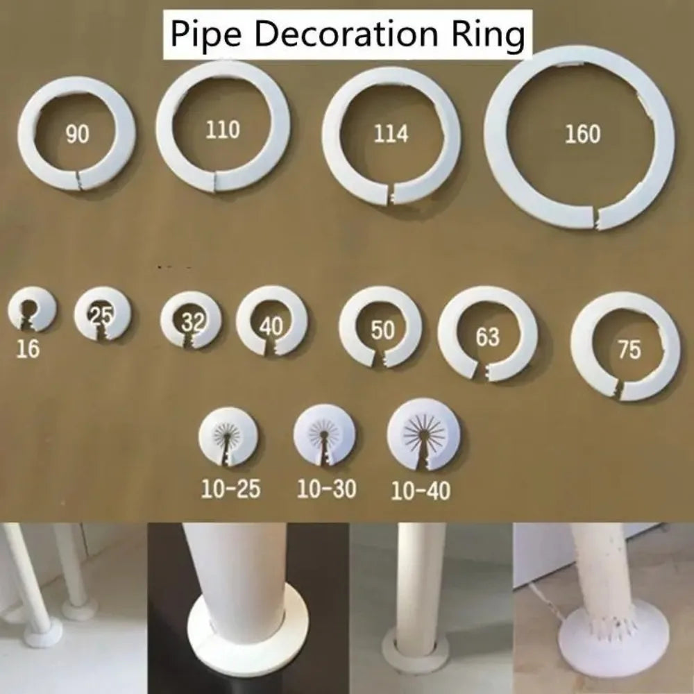 Pipe Cover Decoration PVC Pipe Ring Sewer White Pipe For Air Conditioning Pipe Cover Household Pipe Collar Accessories 10-140 Peaceful Pleasures Health and Wellness