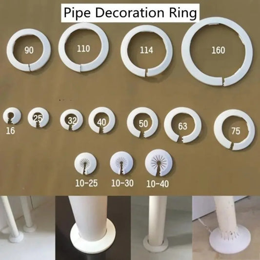 Pipe Cover Decoration PVC Pipe Ring Sewer White Pipe For Air Conditioning Pipe Cover Household Pipe Collar Accessories 10-140 Peaceful Pleasures Health and Wellness